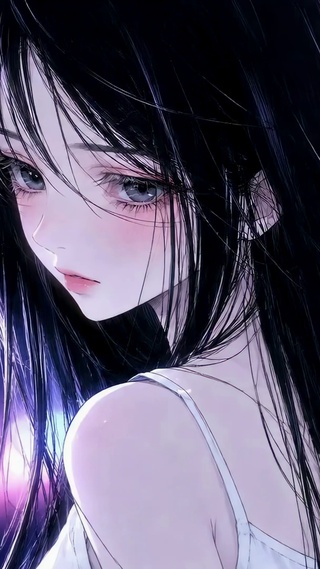 暗夜氛围霓虹少女