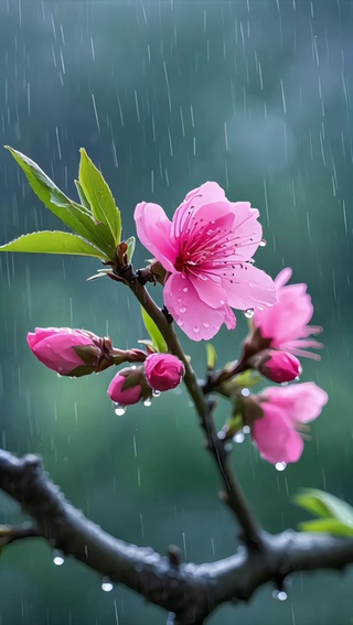 雨中花开