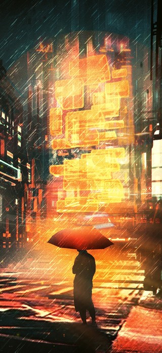 雨天城市夜景