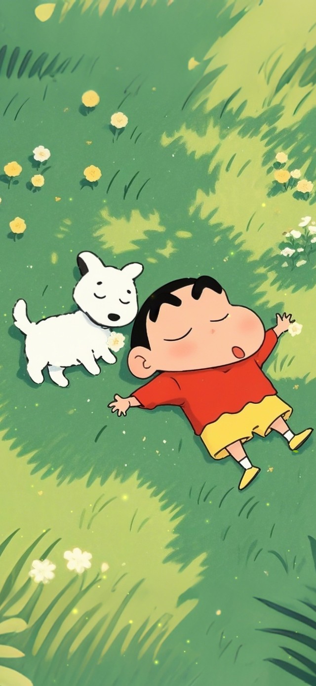 夏日草地小新