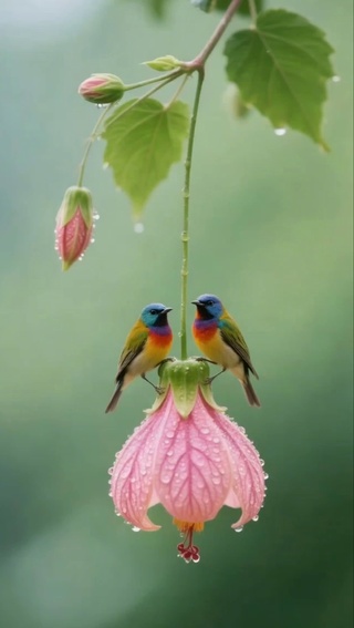 灯笼花小鸟