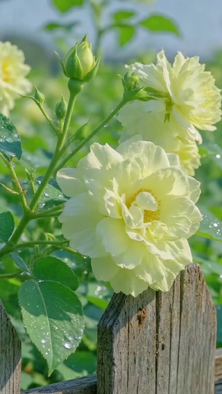 雨后蔷薇清新花田