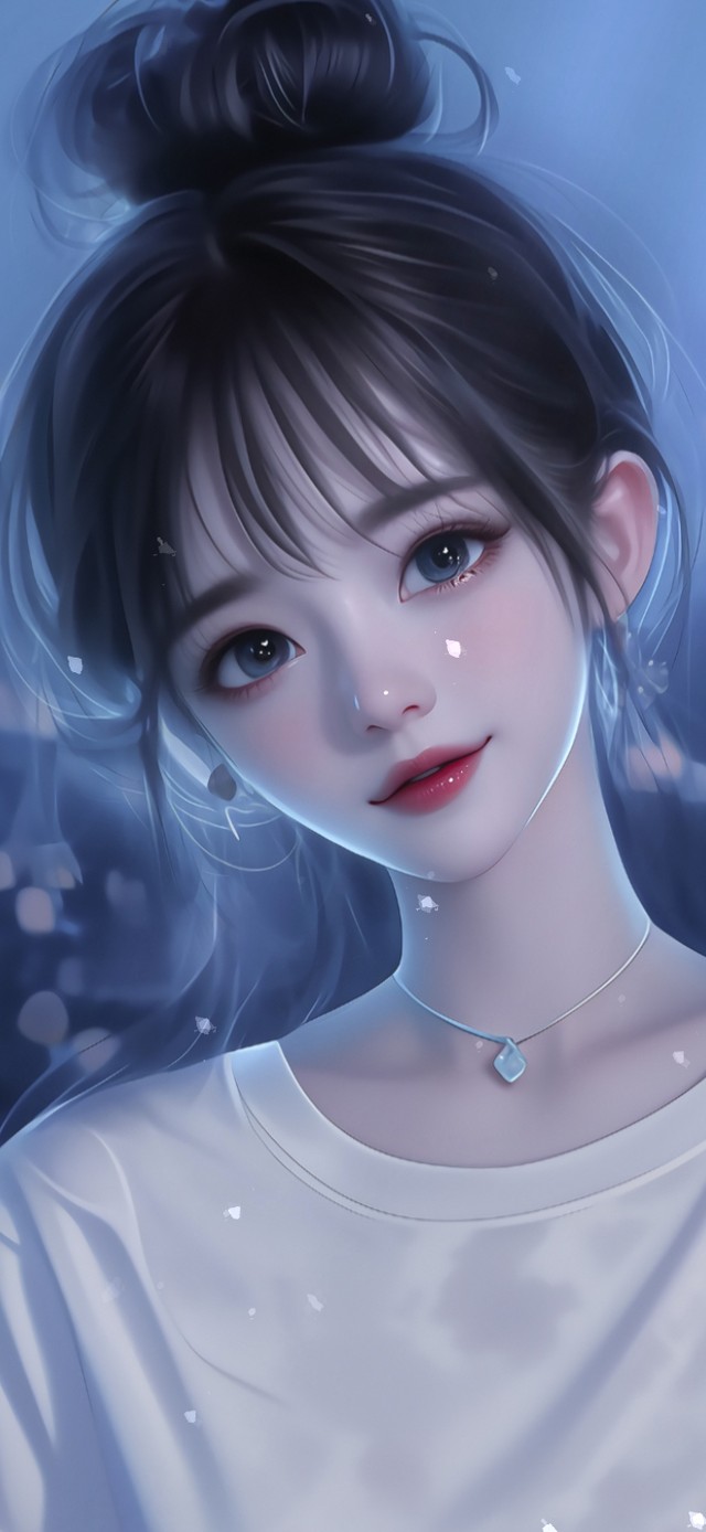 纯美丸子头少女
