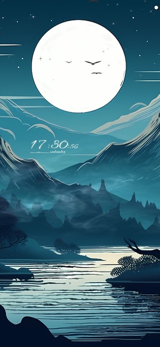 4K唯美古风极简水墨山水