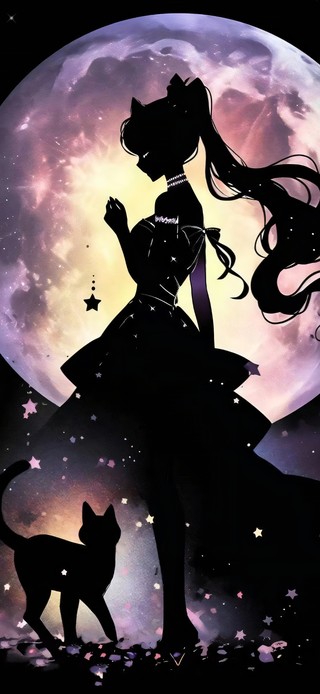 月光下的美少女