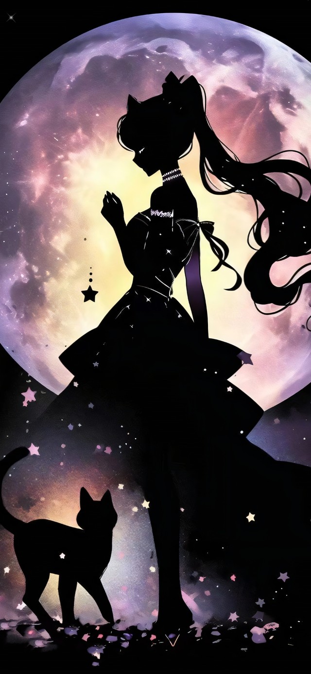 月光下的美少女