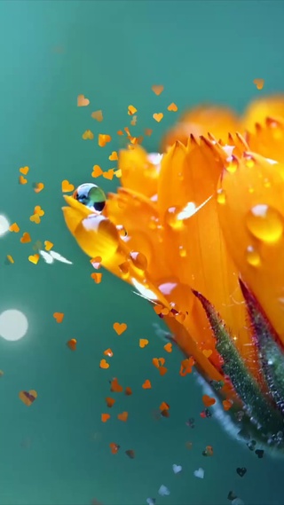 万寿菊 露滴 水滴 盛开