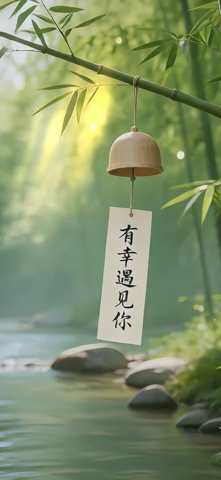 护眼竹林溪水