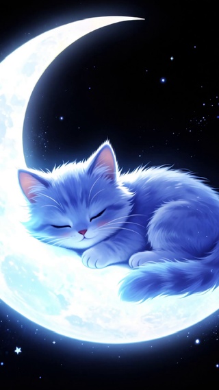 月亮上的蓝猫