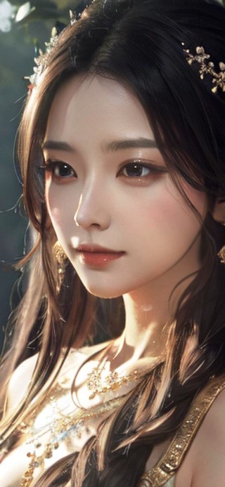 夕阳下的美女倚窗而立