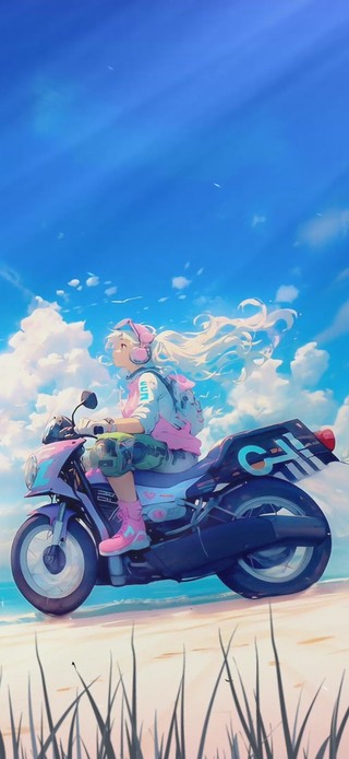 唯美の海边少女