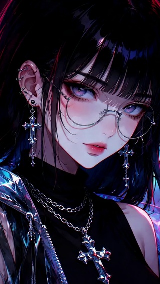 赛博朋克风酷飒二次元美少女