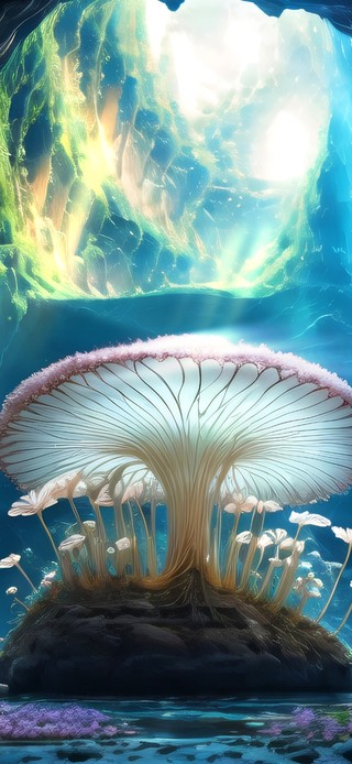 4k仙境山洞蘑菇