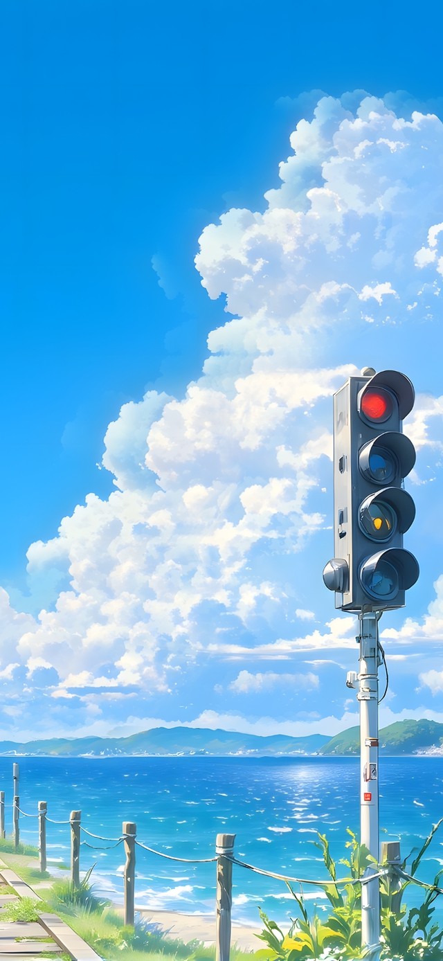 海边红绿灯