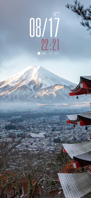 富士山的雨夹雪