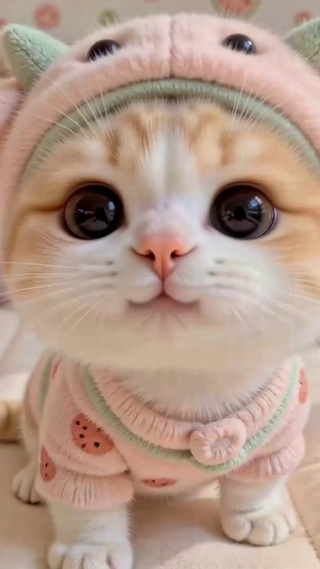 软萌可爱穿睡衣小奶猫