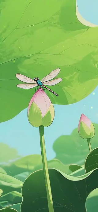 蜻蜓与荷塘