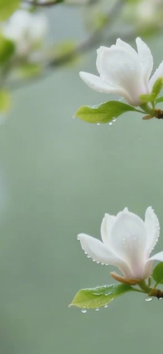 雨天玉兰