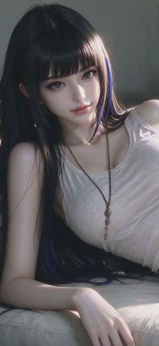 沙发上的长腿少女