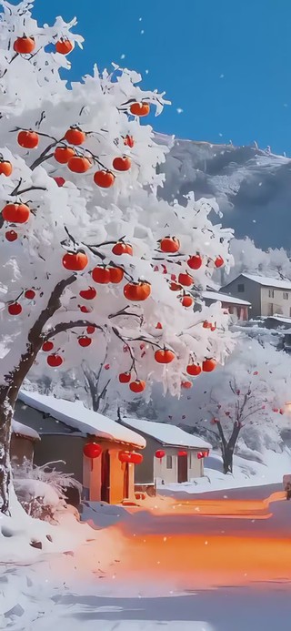 白色雪景