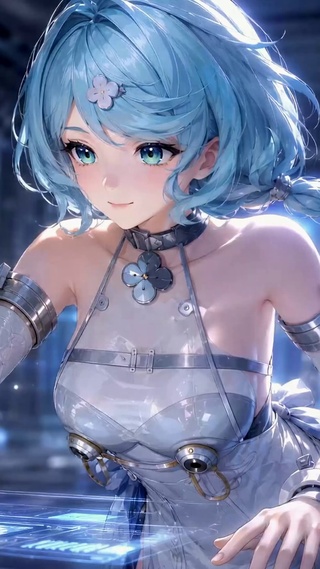 蓝发机甲少女