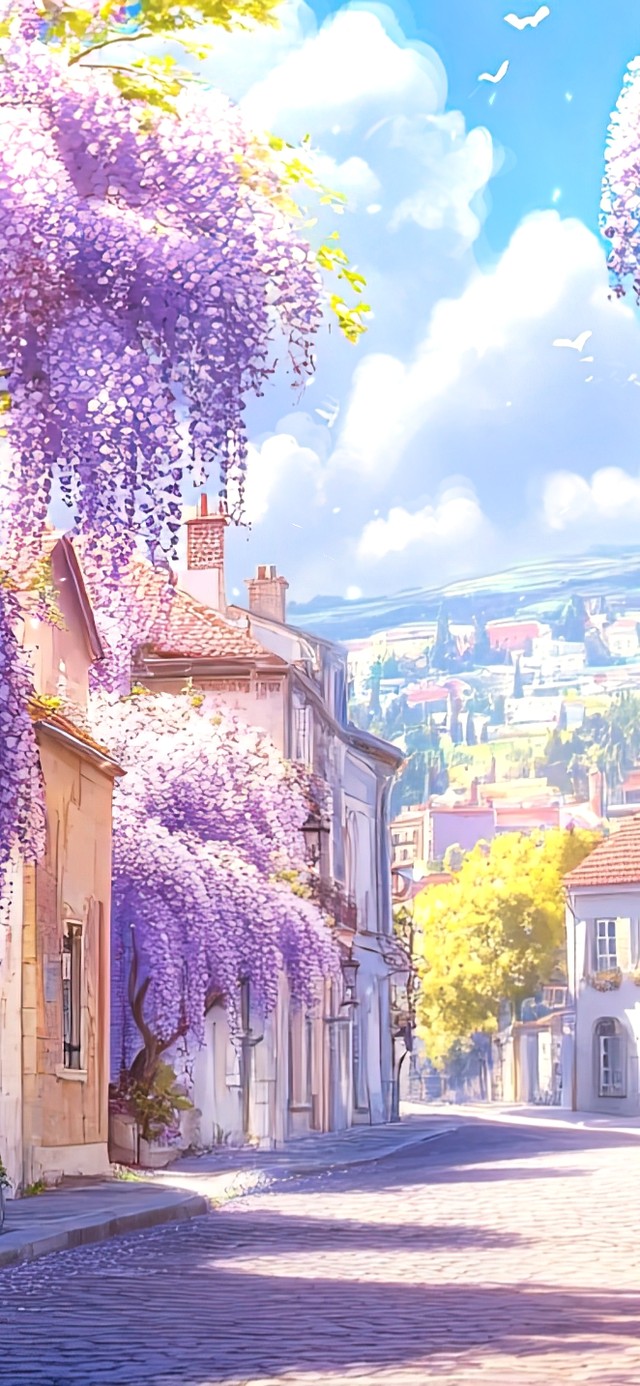 行至紫藤花小镇