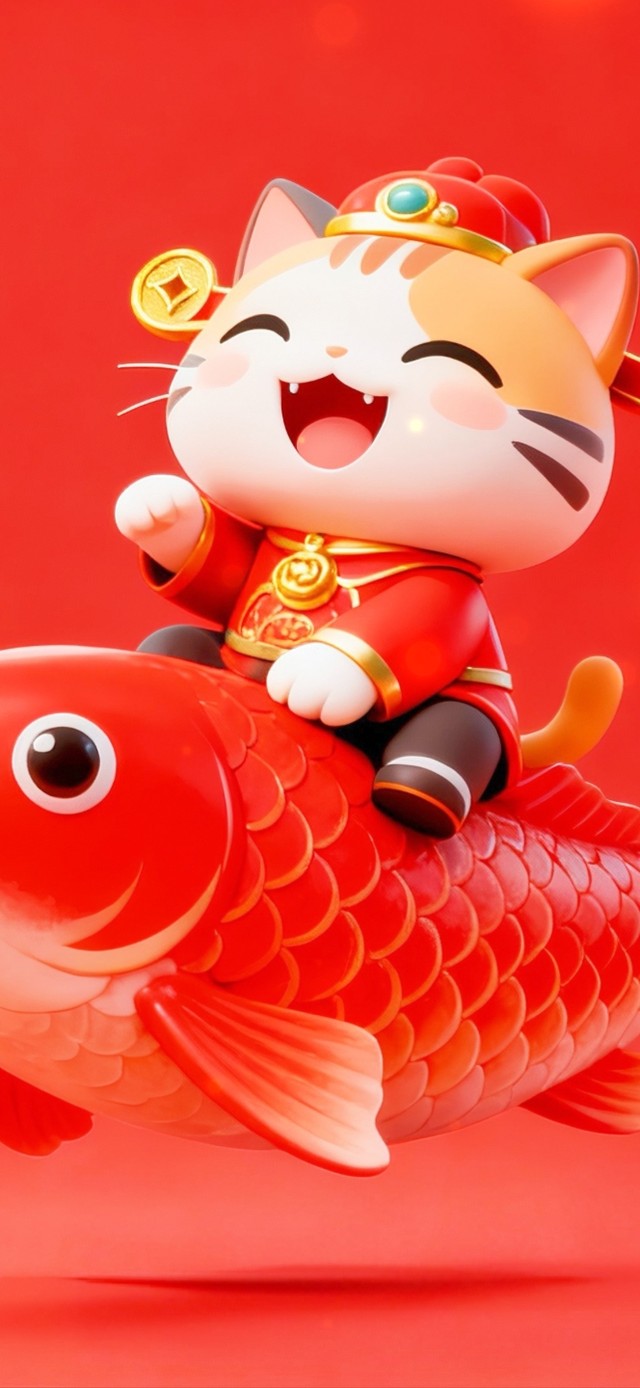 骑着锦鲤的财神猫猫