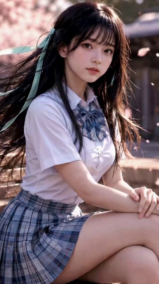 樱花下的少女