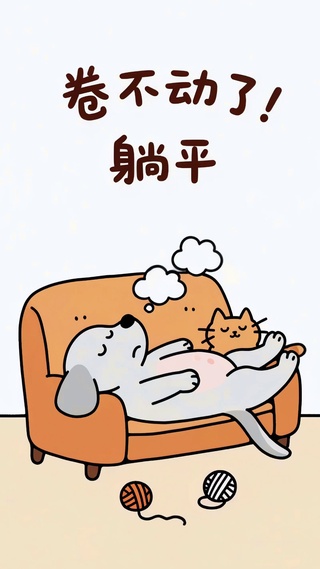 治愈文字躺平壁纸