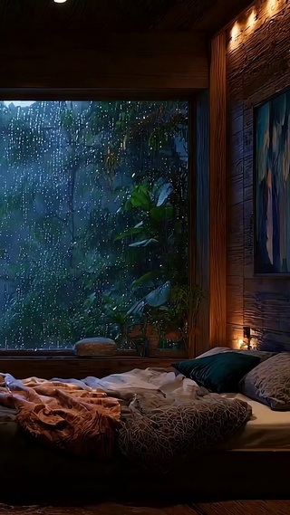 雨天树木