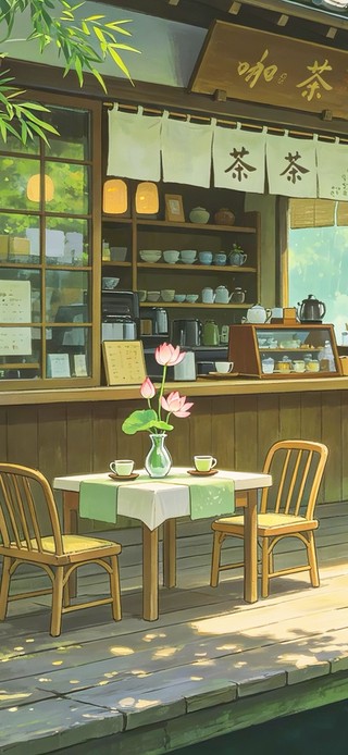 河边竹林茶馆