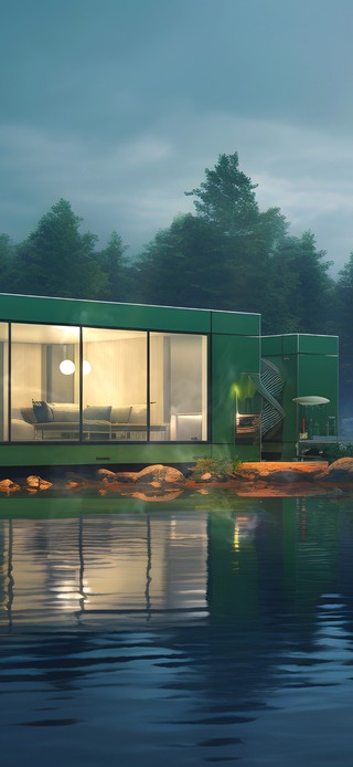 绿色清新小屋