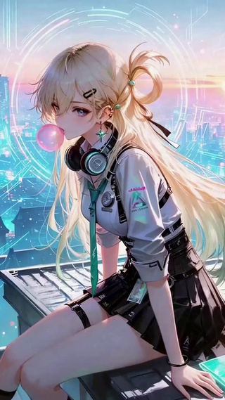 赛博都市天台美少女琳奈