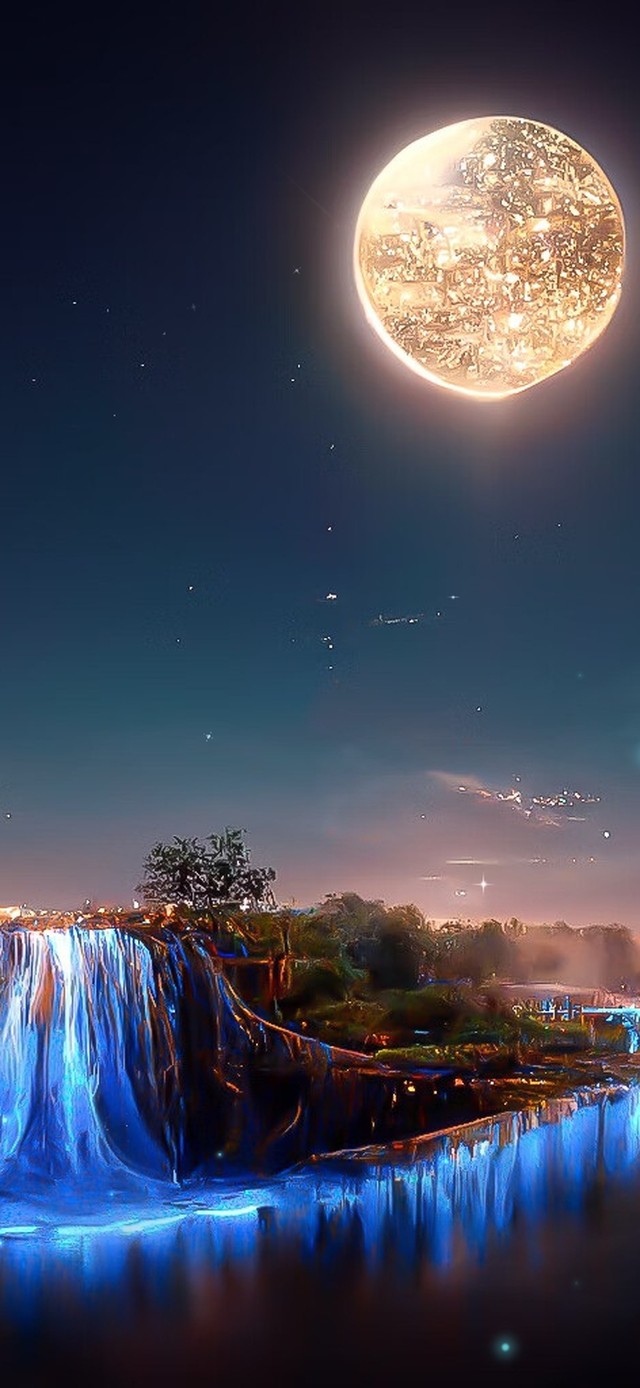 唯美治愈星河瀑布