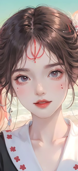 海滩可爱少女 