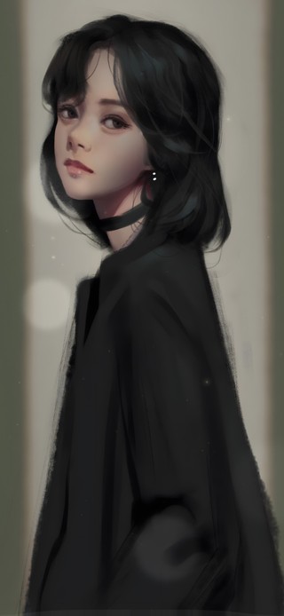 唯美短发女孩