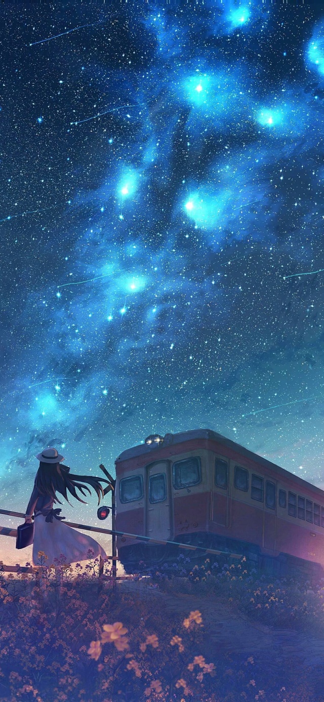仰望星空的少女
