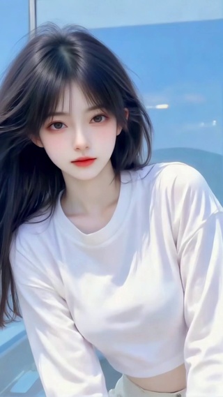 晴空窗边纯欲少女