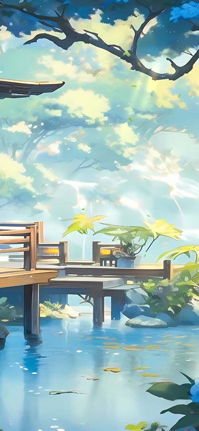 木屋风铃湖泊