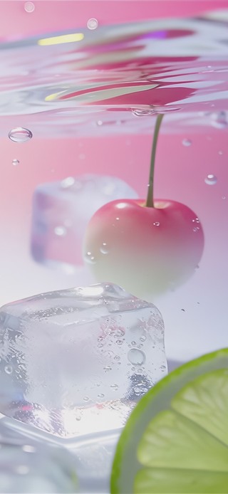 清凉解暑樱桃气泡水