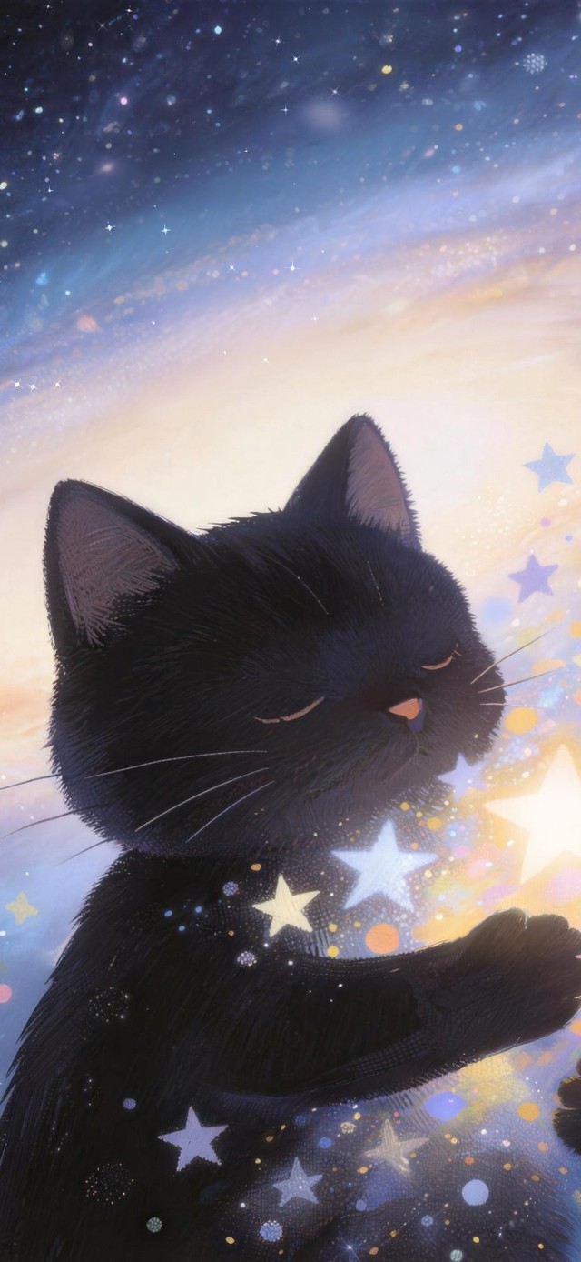猫与星空作伴