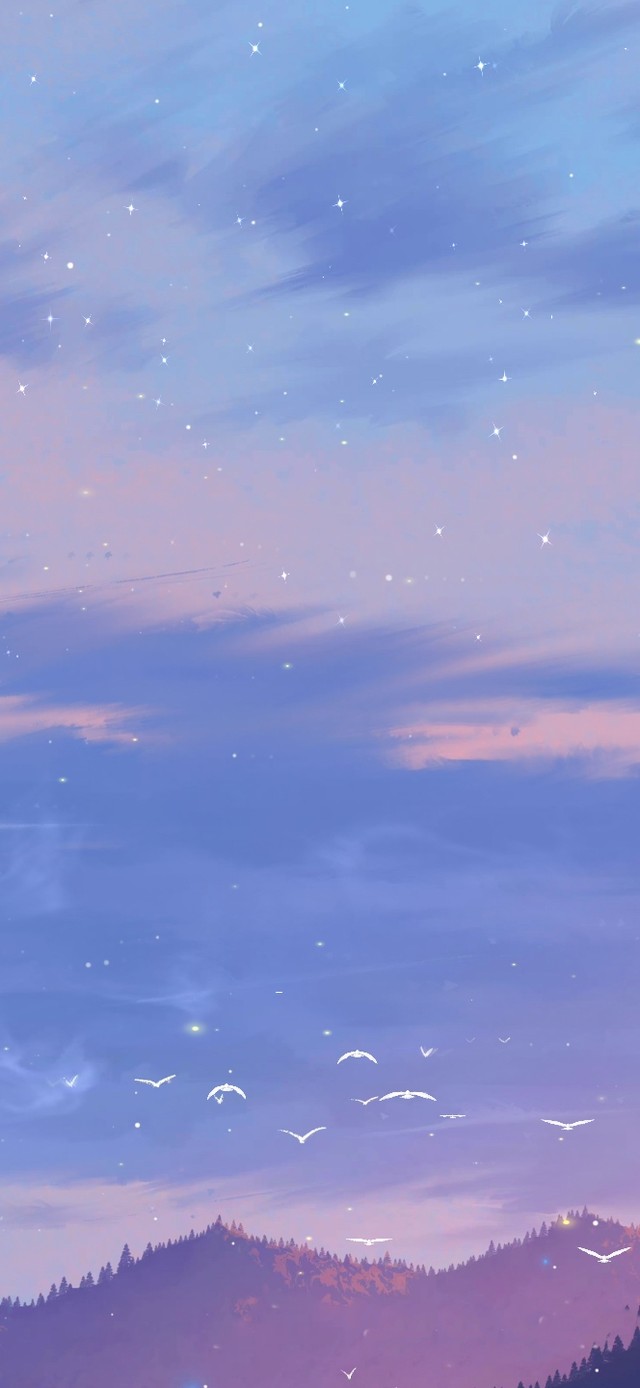 4k 唯美黄昏星空