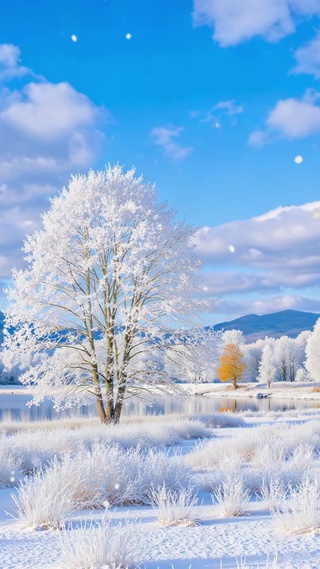 护眼蓝天下冰雪世界