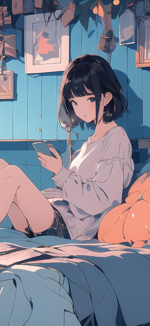卧室休闲女孩