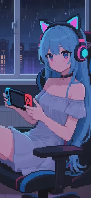 像素风电竞游戏少女