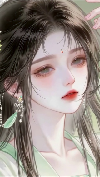 古风青衣甜美女孩