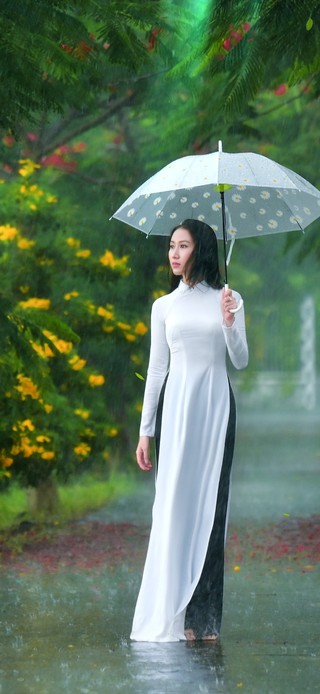 雨中美女