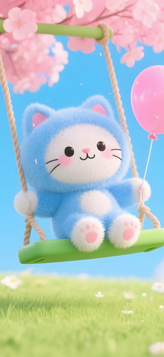 荡秋千的猫咪