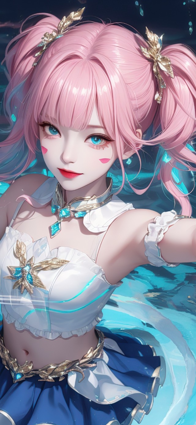 4K水中水晶少女
