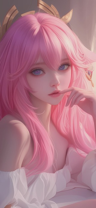 二次元粉发少女